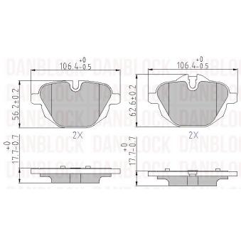 Jeu de 4 plaquettes de frein avant DANBLOCK [DB 510754]