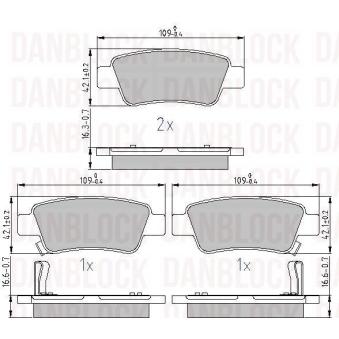 Jeu de 4 plaquettes de frein avant DANBLOCK [DB 510855]