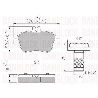Jeu de 4 plaquettes de frein avant DANBLOCK [DB 510914]