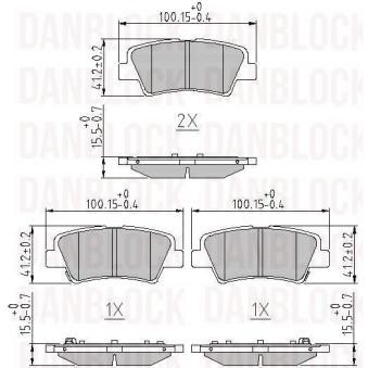 Jeu de 4 plaquettes de frein avant DANBLOCK [DB 511216]