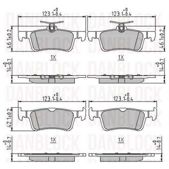 Jeu de 4 plaquettes de frein avant DANBLOCK [DB 511445]