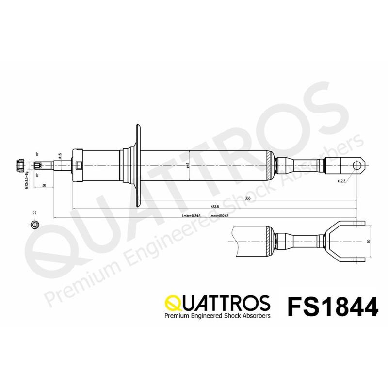 Jeu de 2 amortisseurs arrière DAVID VASCO FS1844 - Visuel 2