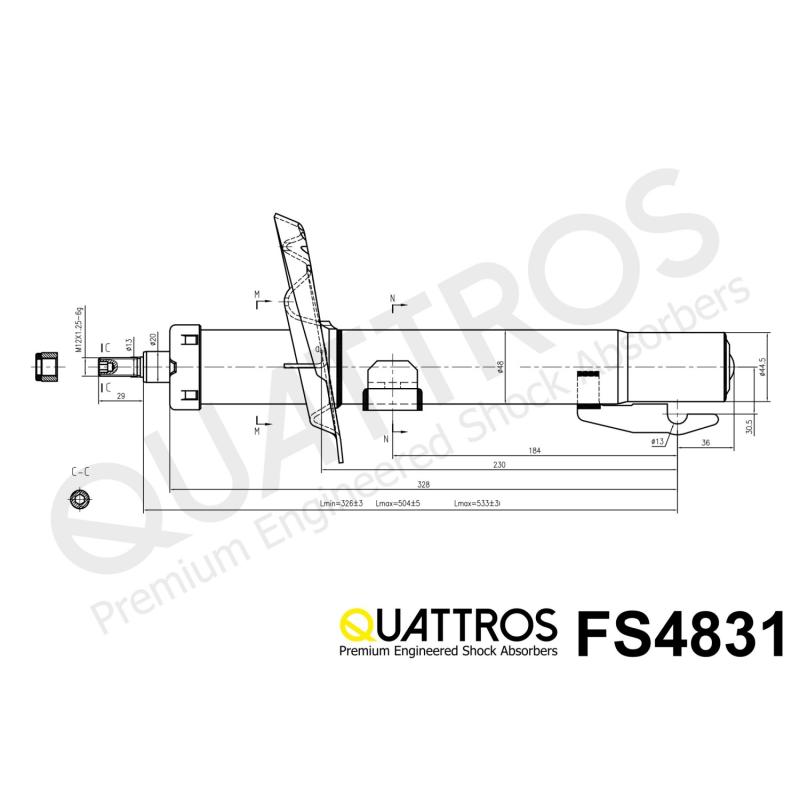 Jeu de 2 amortisseurs arrière DAVID VASCO FS4831 - Visuel 2
