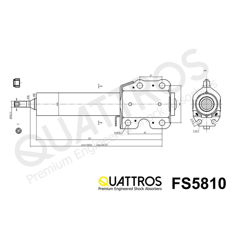 Jeu de 2 amortisseurs arrière DAVID VASCO FS5810 - Visuel 2