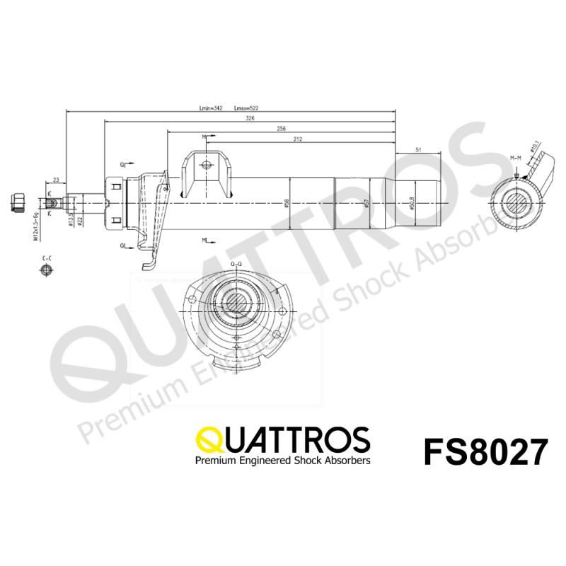 Jeu de 2 amortisseurs arrière DAVID VASCO FS8027 - Visuel 1