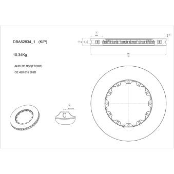Disque de freins de haute performance DBA Australia [DBA52834SLVS]