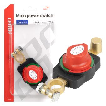 Interrupteur principal d'alimentation levier batterie 12V-48V max 275A - AMIO 04830
