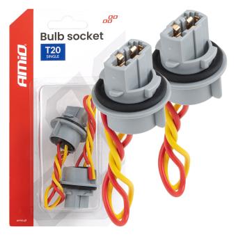Support douille ampoule T20 LED 12V W21W WY21W W3x16d 7440 T20 2 pièces - AMIO 04833