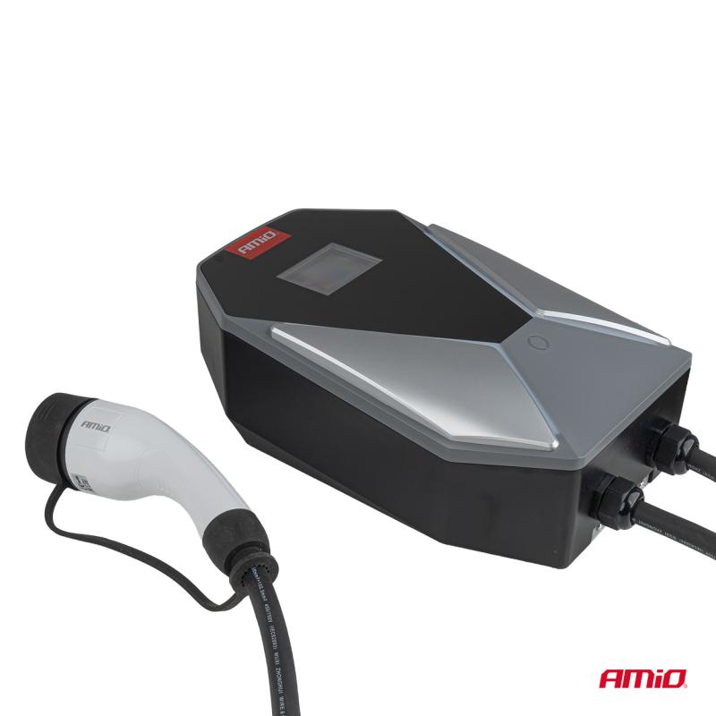 Chargeur mural pour voiture électrique EV wallbox triphasé 11kW 16A 400V AMIO 04842 - Visuel 1