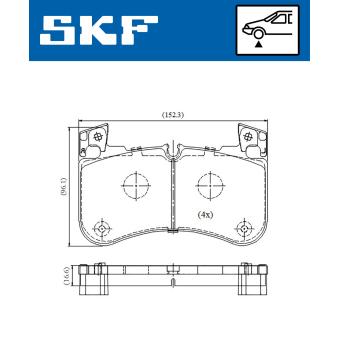Jeu de 4 plaquettes de frein avant SKF [VKBP 81398]