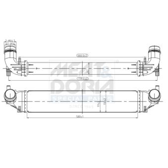Refroidisseur d'air de suralimentation MEAT & DORIA 995020 pour OPEL ASTRA 1.0 - 105cv
