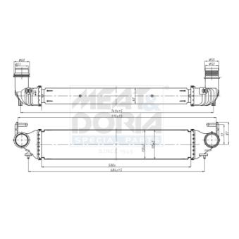 Refroidisseur d'air de suralimentation MEAT & DORIA OEM 51966752 Refroidisseur d'air de suralimentation MEAT & DORIA OEM 51966752