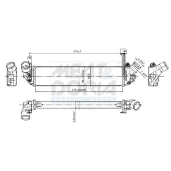Refroidisseur d'air de suralimentation MEAT & DORIA 995043 pour RENAULT KANGOO 1.5 DCI - 84cv