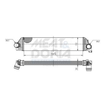 Refroidisseur d'air de suralimentation MEAT & DORIA 995189 pour RENAULT MASTER 2.3 dCi 165 [RWD] - 163cv