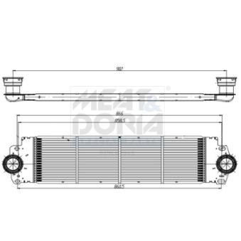 Refroidisseur d'air de suralimentation MEAT & DORIA OEM 7H0145804B