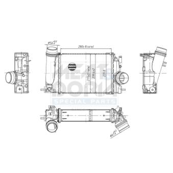 Refroidisseur d'air de suralimentation MEAT & DORIA 995466 pour RENAULT KANGOO TCe 100 - 102cv Refroidisseur d'air de suralimentation MEAT & DORIA 995466 pour RENAULT KANGOO TCe 100 - 102cv