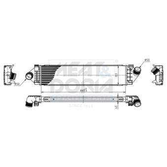 Refroidisseur d'air de suralimentation MEAT & DORIA 995234 pour FORD C-MAX 2.0 TDCi - 136cv
