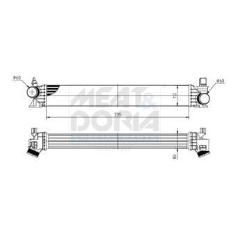 Refroidisseur d'air de suralimentation MEAT & DORIA OEM 1613994080