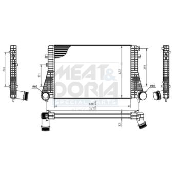 Refroidisseur d'air de suralimentation MEAT & DORIA 995242 pour VOLKSWAGEN CADDY 2.0 TDI 4motion - 110cv