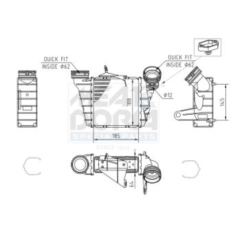 Refroidisseur d'air de suralimentation MEAT & DORIA OEM 6q0145804e
