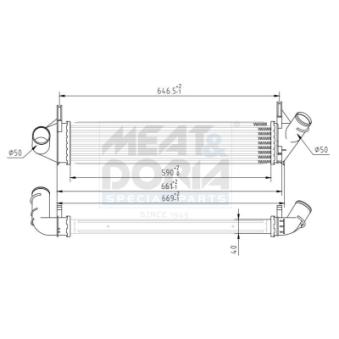 Refroidisseur d'air de suralimentation MEAT & DORIA 995258 pour DACIA LOGAN 1.5 DCI - 86cv