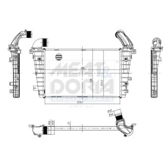 Refroidisseur d'air de suralimentation MEAT & DORIA 995263 pour VOLKSWAGEN PASSAT 1.7 CDTI - 125cv