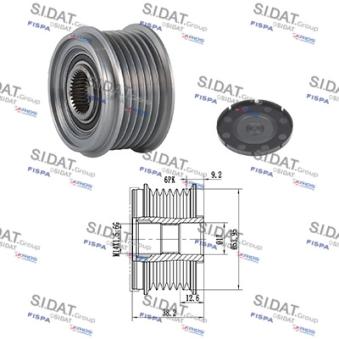 Poulie roue libre, alternateur FISPA OEM 373002f200