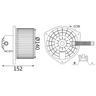 Pulseur d'air habitacle MAHLE AB 448 000S pour LEXUS LS 2.0 DI-D - 140cv