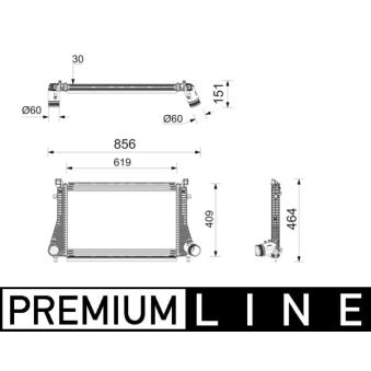 Refroidisseur d'air de suralimentation MAHLE CI 745 000P pour AUDI Q3 40 TFSI quattro - 190cv