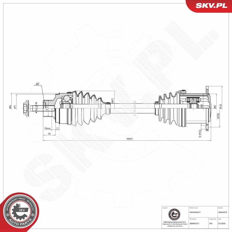 Arbre de transmission ESEN SKV 40SKV075 - Visuel 2