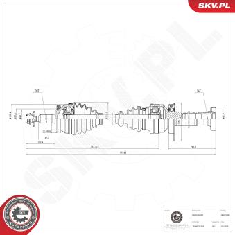 Arbre de transmission ESEN SKV 40SKV051 pour VOLKSWAGEN CALIFORNIA 2,0 TDI - 84cv