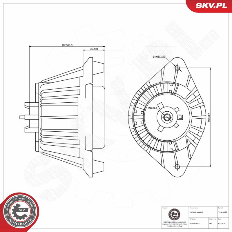 Support moteur ESEN SKV 75SKV328 - Visuel 2