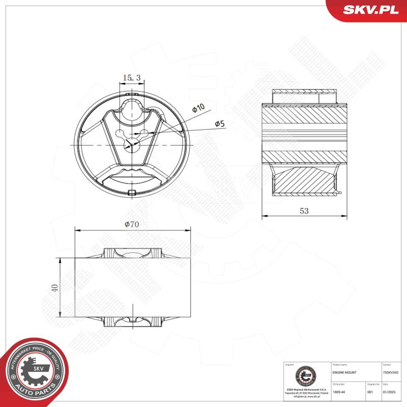 Support moteur ESEN SKV 75SKV342 - Visuel 2