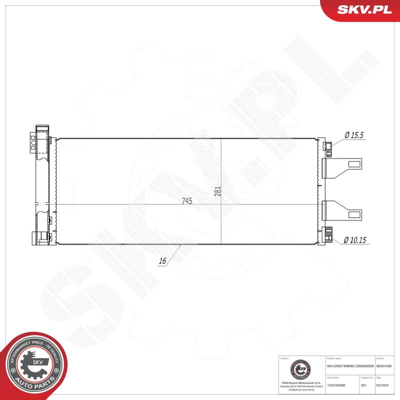 Condenseur, climatisation ESEN SKV 86SKV008 - Visuel 2