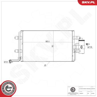 Condenseur, climatisation ESEN SKV 86SKV018 pour MAZDA 3 1.9 TDI - 110cv