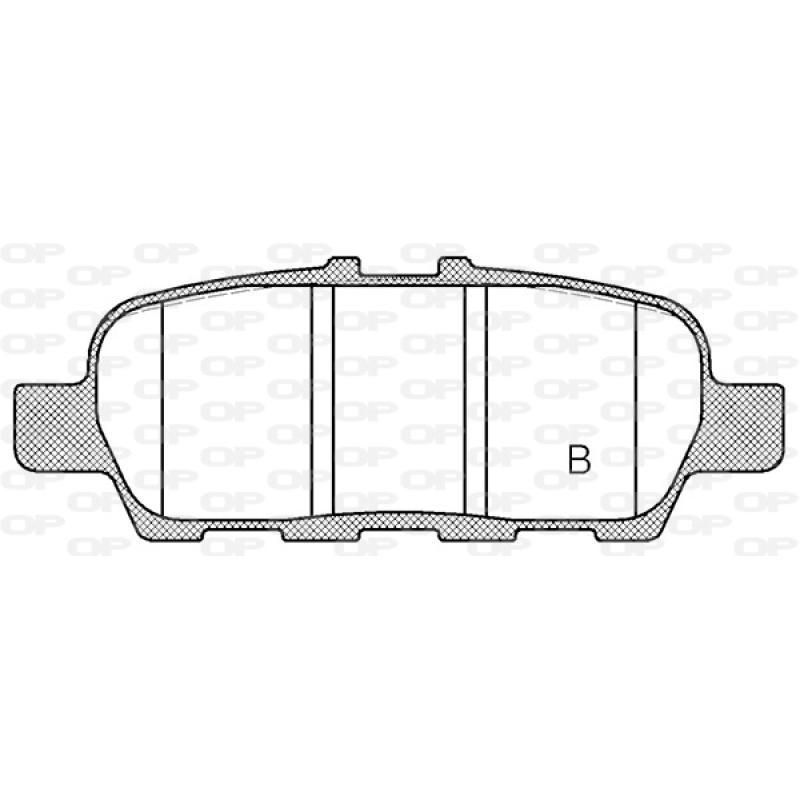 Jeu de 4 plaquettes de frein arrière OPEN PARTS BPE0876.31 - Visuel 1