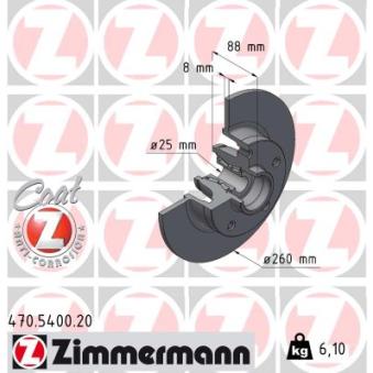 Jeu de 2 disques de frein arrière ZIMMERMANN OEM 432008191R Jeu de 2 disques de frein arrière ZIMMERMANN OEM 432008191R