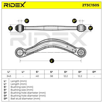 Triangle ou bras de suspension (train arrière) RIDEX OEM 2053506103 Triangle ou bras de suspension (train arrière) RIDEX OEM 2053506103
