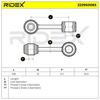 Entretoise/tige, stabilisateur RIDEX OEM 701411049 Entretoise/tige, stabilisateur RIDEX OEM 701411049