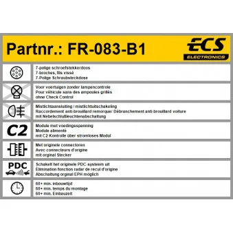 ECS FR-083-B1 - Kit électrique, dispositif d'attelage