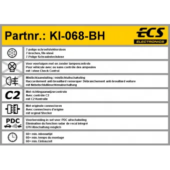 Kit électrique, dispositif d'attelage ECS KI-068-BH