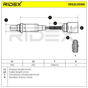 Sonde lambda RIDEX OEM 98VW9F472BA