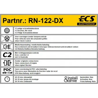 Kit électrique, dispositif d'attelage ECS RN-122-DX