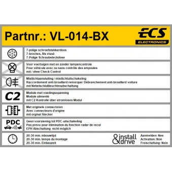 Kit électrique, dispositif d'attelage ECS VL-014-BX