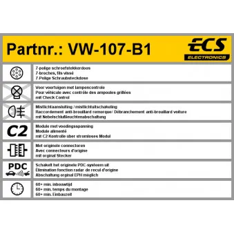 Kit électrique, dispositif d'attelage ECS VW-107-B1