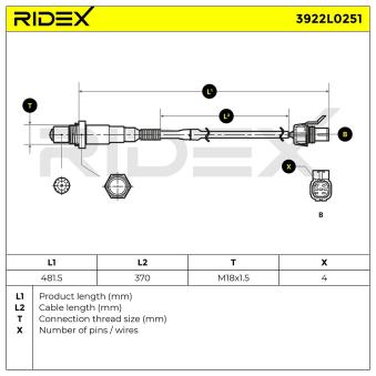 Sonde lambda RIDEX OEM 25360991