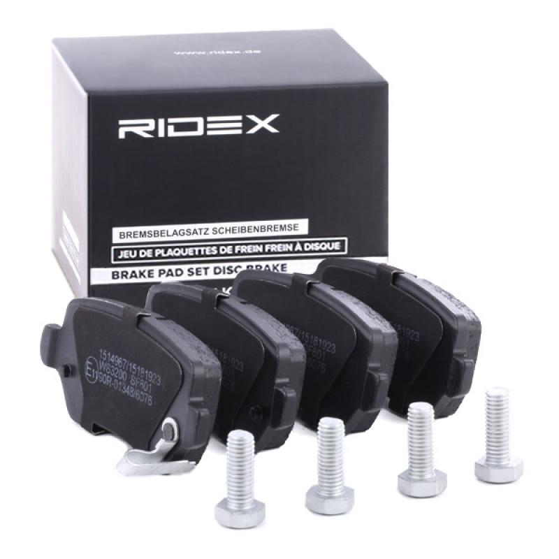 Jeu de 4 plaquettes de frein arrière RIDEX 402B1368 - Visuel 1
