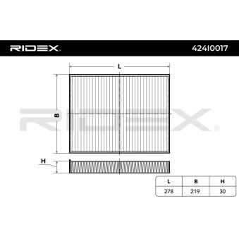 Filtre, air de l'habitacle RIDEX OEM 95557221910 Filtre, air de l'habitacle RIDEX OEM 95557221910