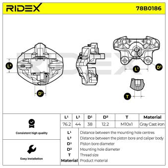 Étrier de frein RIDEX [78B0186]