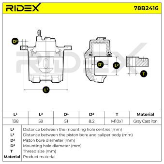 Étrier de frein RIDEX OEM 26065106